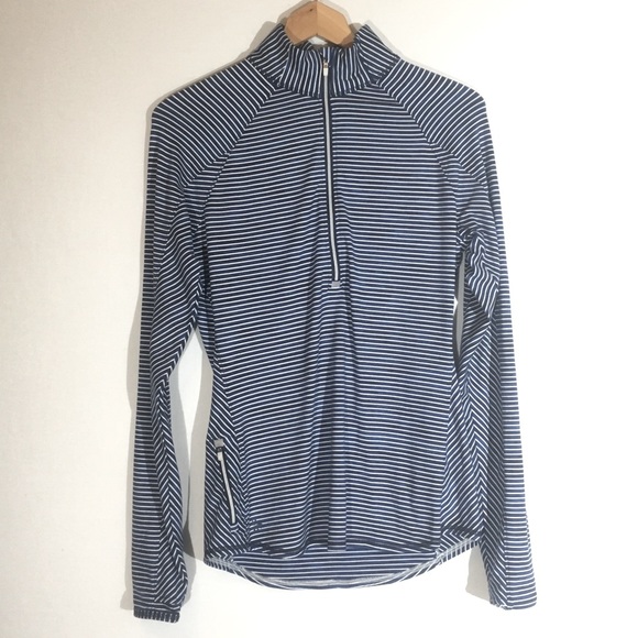 Athleta Running Wind 1/2 Zip Blue Pullover Medium - Picture 1 of 9
